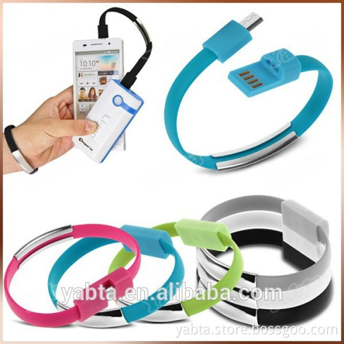 New arrival OEM Customised Logo Branded Bracelet Micro Flat USB Cable Micro USB Cable